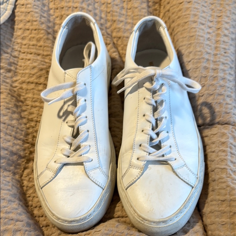 Classic White Lace-Up Sneakers